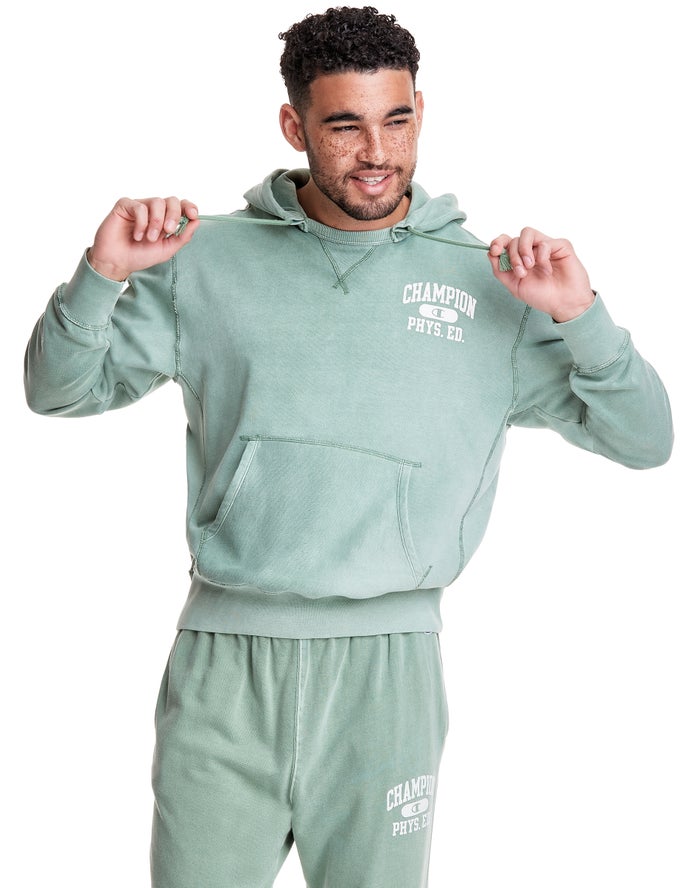 Champion Hoodie Heren - Groen - Lightweight Fleece V-Notch ( 256497-OAZ )